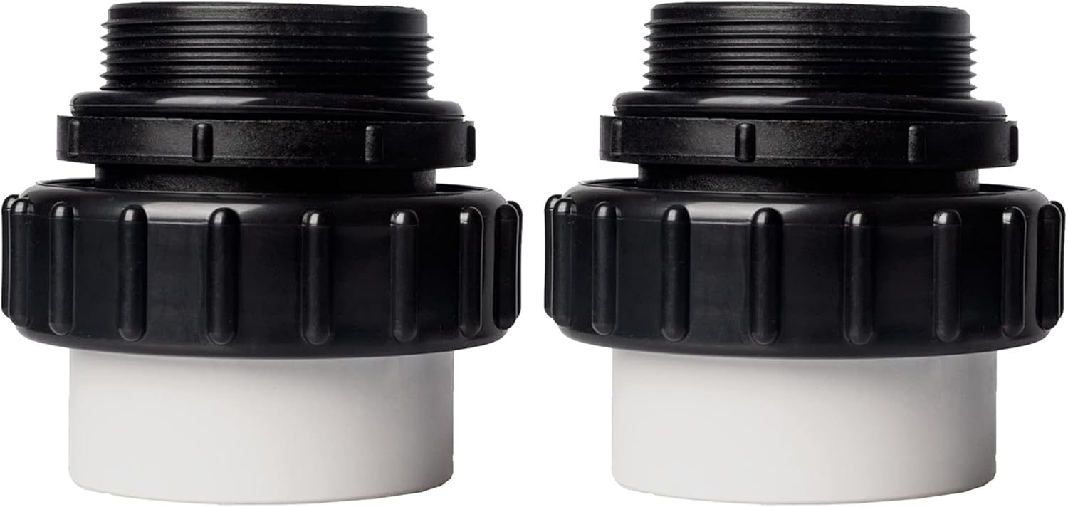 (2-Pack) 2" MIP x 2" PVC Hi-Temp Unions, Compatible with Pentair Whisperflo & Intelliflo Pool Pumps - Hand-Tightened Pool Pump High Temp Unions - Replacement for Schedule 40 Male Adapters