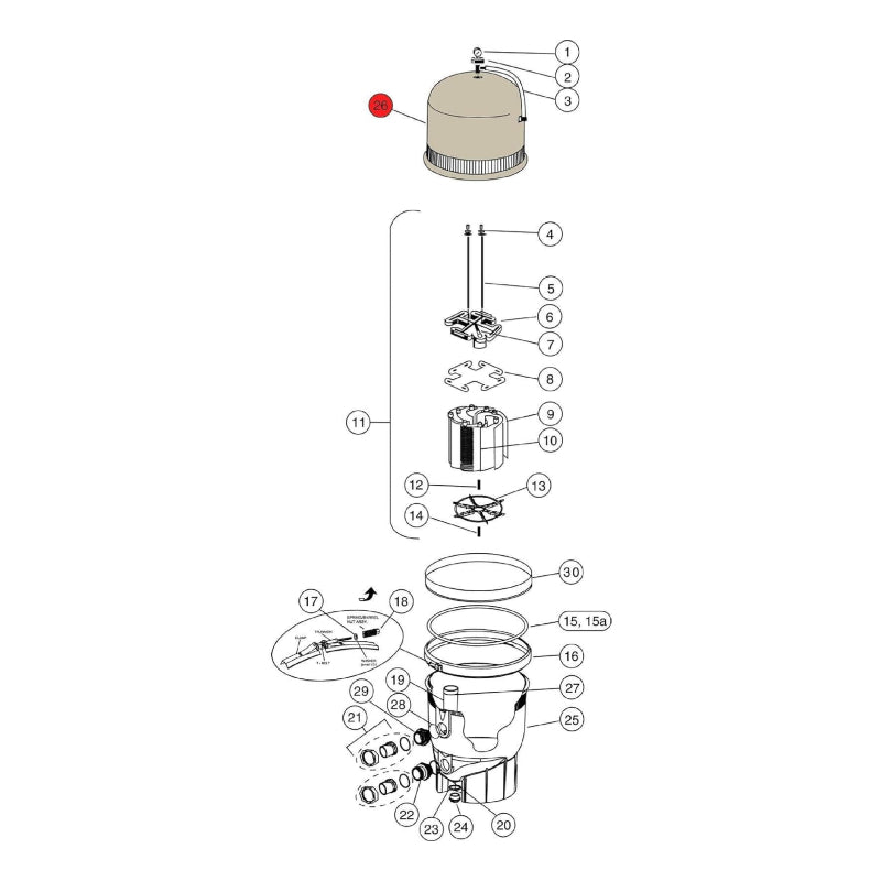 Pentair 170022 Replacement Tank Lid Assembly FNS Plus DE Pool and Spa Filter